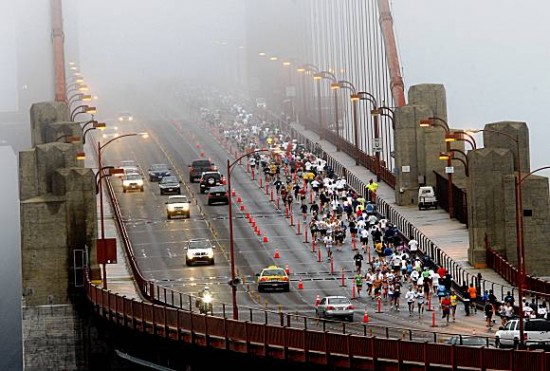 Golden Gate Bridge during the SF Marathon
